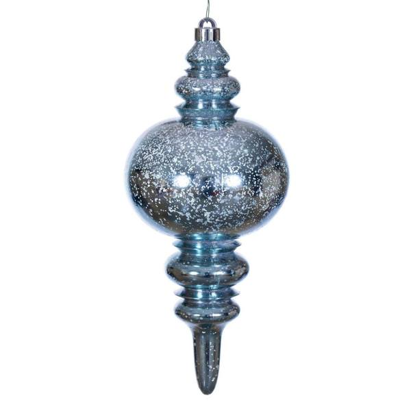 13" Baby Blue Mercury Finial Christmas Tree Ornament 
