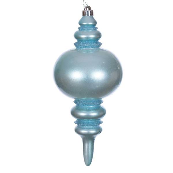 13" Baby Blue Candy Glitter Finial Christmas Tree Ornament 