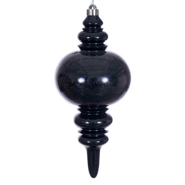 13" Black Mercury Finial Christmas Tree Ornament 