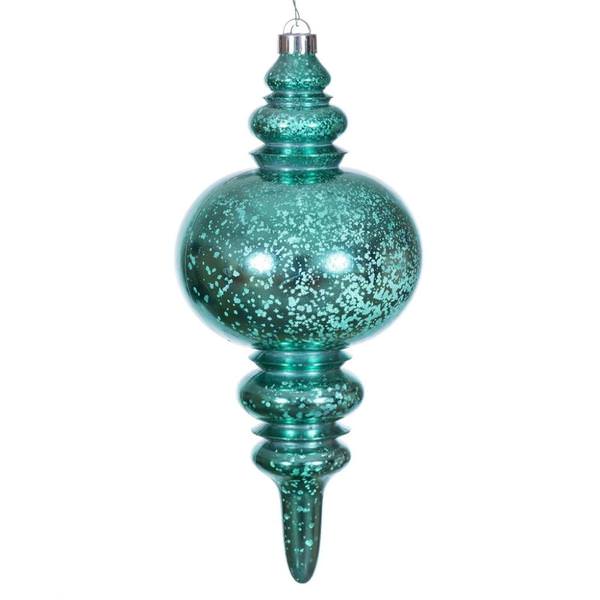 13" Teal Mercury Finial Christmas Tree Ornament 
