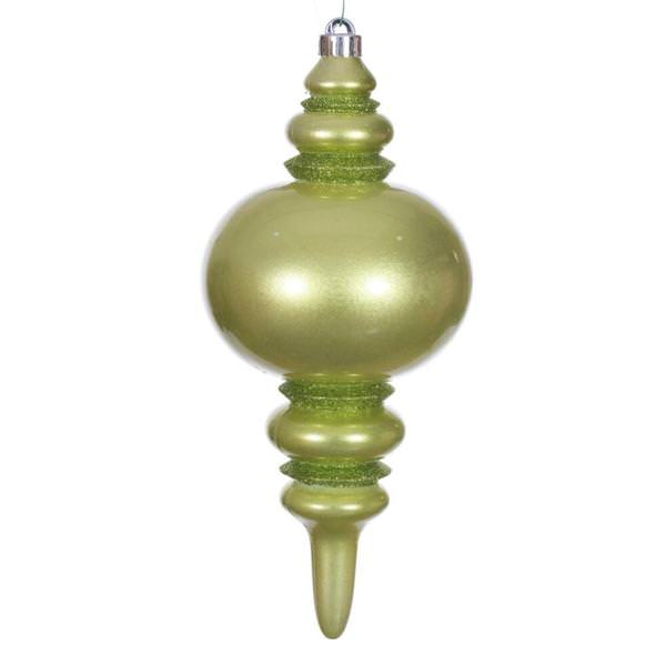 13" Celadon Glitter Finial Christmas Tree Ornament 