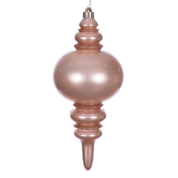 13" Rose Gold Candy Glitter Finial Christmas Tree Ornament 