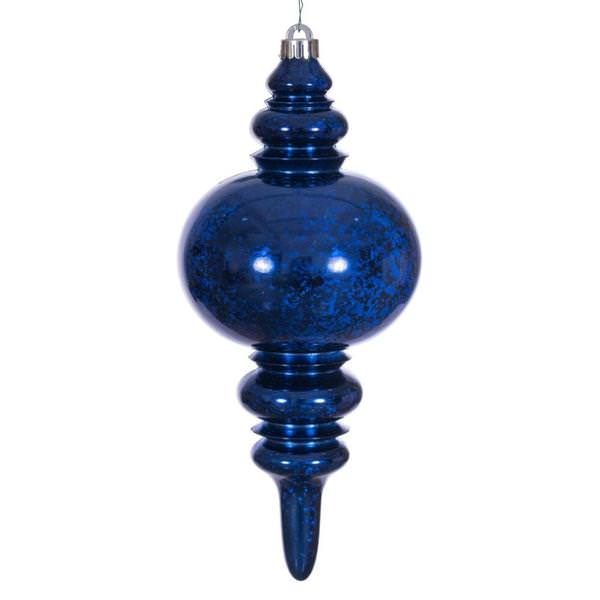 13" Midnight Blue Mercury Finial Christmas Tree Ornament 