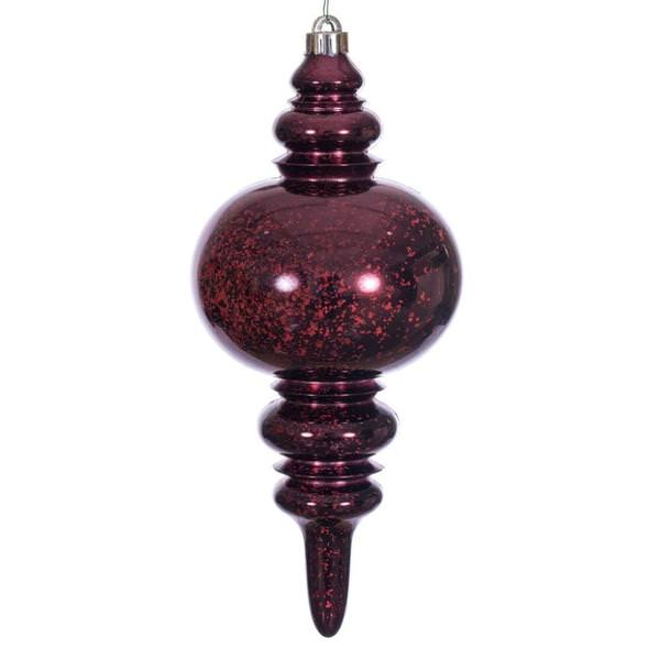 13" Burgundy Mercury Finial Christmas Tree Ornament 