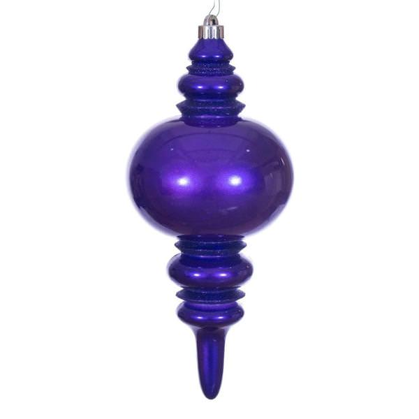 13" Purple Glitter Finial Christmas Tree Ornament 