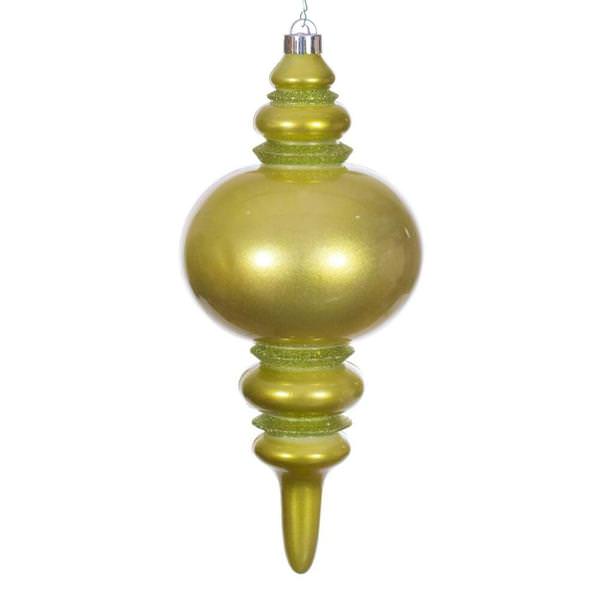 13" Lime Glitter Finial Christmas Tree Ornament 