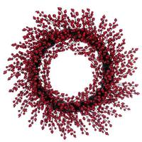 Vickerman 28" Red Crab Apple Mixed Berry Light Artificial Christmas Wreath