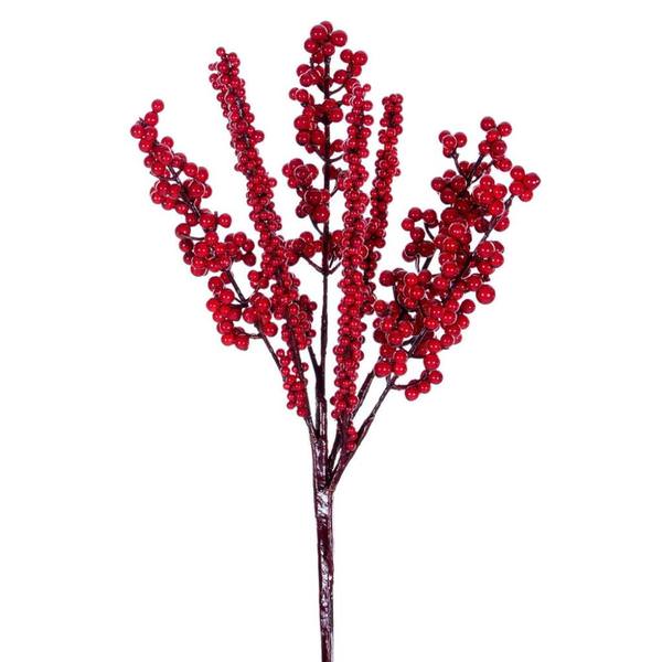 14" Mixed Red/Dark Red Berry Unlit Pick (6 Pack)