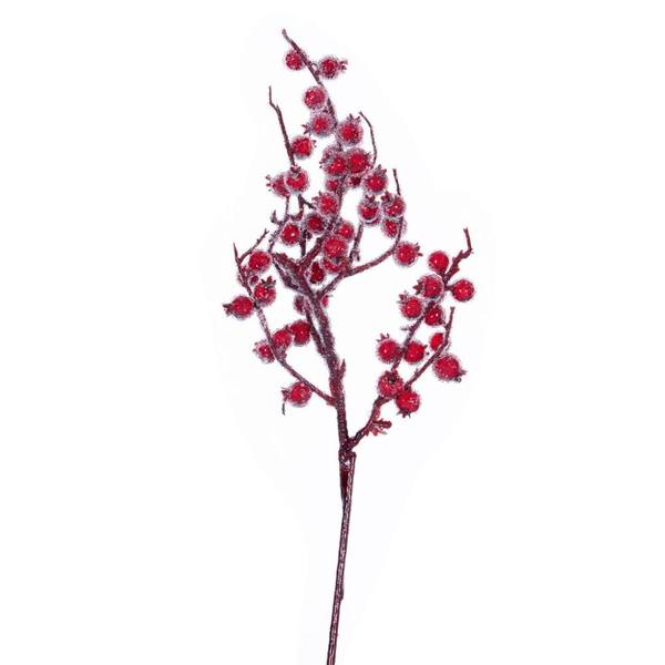 14" Winter Icy Red Berry Unlit Pick (6 Pack)