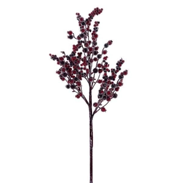 24"  Winter Icy Red & Burgundy Berry Artificial Spray (3 Pack)
