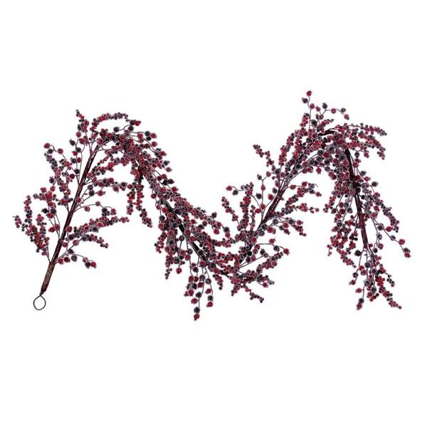 72" Icy Red Burgundy Berry Artificial Christmas Garland