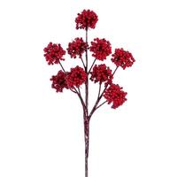 Vickerman 14" Red Pom Pom Berry Unlit Pick (6 Pack)