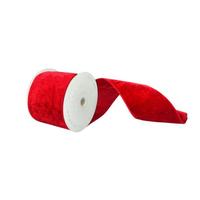 Vickerman 4" x 10Yd Red Plush Velvet Christmas Ribbon