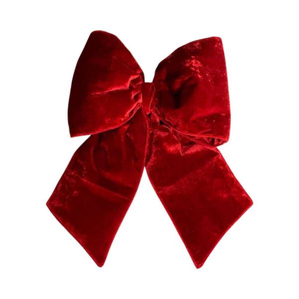 18" x 23" Plush Red Velvet Christmas Bow