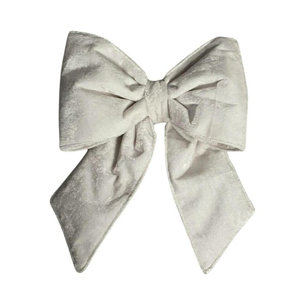 12" x 15" Plush White Velvet Christmas Bow