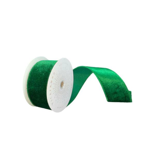 2.5" x 10Yd Emerald Plush Velvet Christmas Ribbon