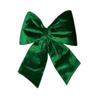 View 18" x 23" Plush Emerald Velvet Christmas Bow