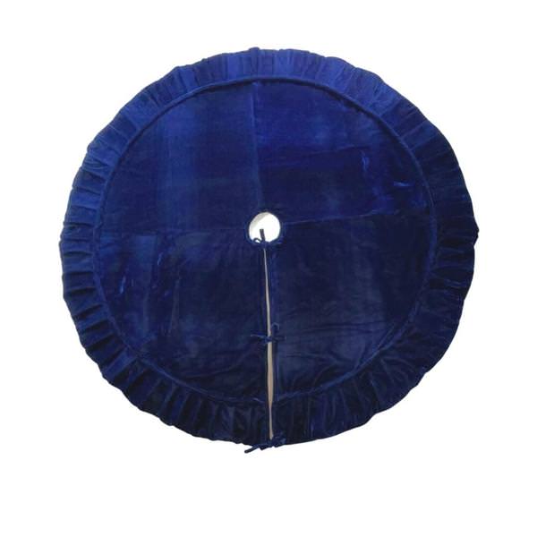 60" Plush Midnight Blue Velvet Christmas Tree Skirt