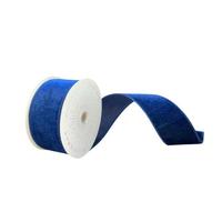 Vickerman 2.5" x 10Yd Midnight Blue Plush Velvet Christmas Ribbon