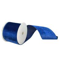 Vickerman 4" x 10Yd Midnight Blue Plush Velvet Christmas Ribbon