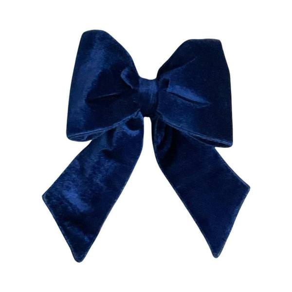 12" x 15" Plush Midnight Blue Velvet Christmas Bow