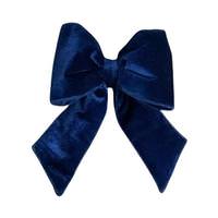 View 12" x 15" Plush Midnight Blue Velvet Christmas Bow