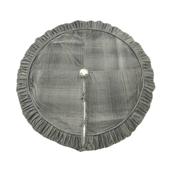 72" Plush Silver Velvet Christmas Tree Skirt