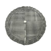 Vickerman 72" Plush Silver Velvet Christmas Tree Skirt