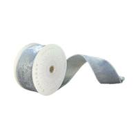 Vickerman 2.5" x 10Yd Silver Plush Velvet Christmas Ribbon