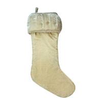 Vickerman 8" x 19" Champagne Plush Velvet Christmas Stocking 