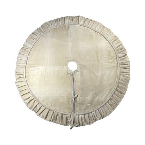 60" Plush Champagne Velvet Christmas Tree Skirt