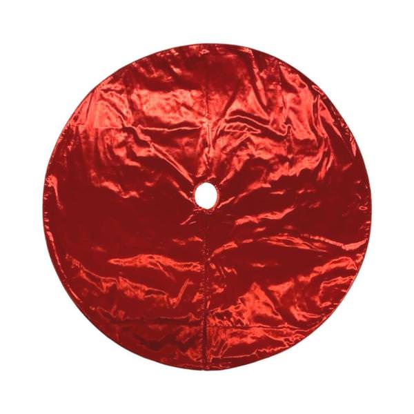 60" Red Metallic Christmas Tree Skirt