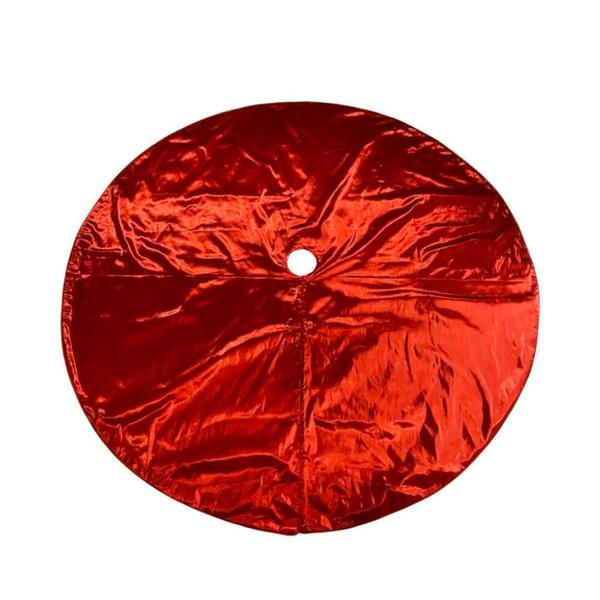 72" Red Metallic Christmas Tree Skirt