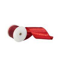 Vickerman 4" x 10Yd Red Metallic Christmas Ribbon