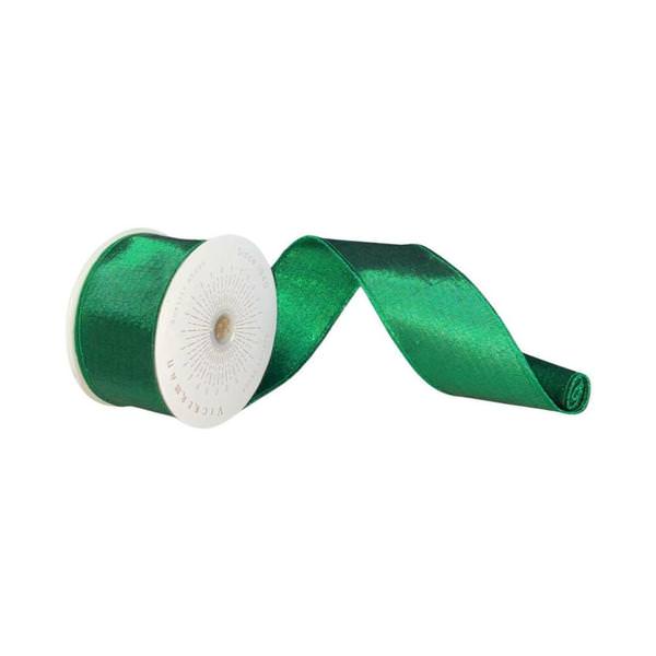 2.5" x 10Yd Green Metallic Christmas Ribbon