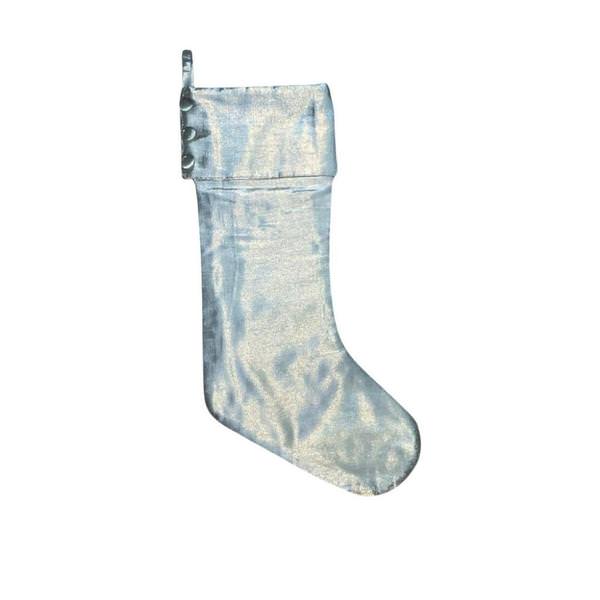 8" x 19" Silver Metallic Christmas Stocking 