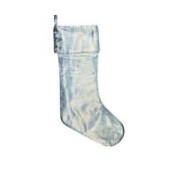 Vickerman 8" x 19" Silver Metallic Christmas Stocking 