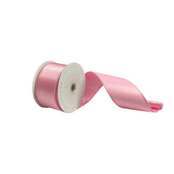 2.5" x 10Yd Pink Satin Christmas Ribbon