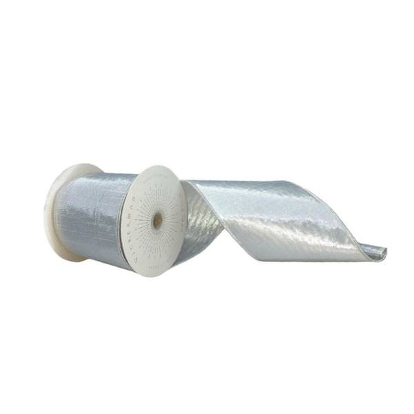 4" x 10Yd Silver Metallic Christmas Ribbon