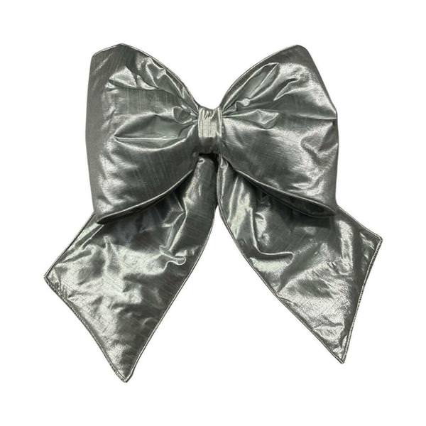 18" x 23" Silver Metallic Christmas Bow