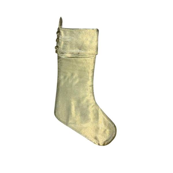 8" x 19" Gold Metallic Christmas Stocking 