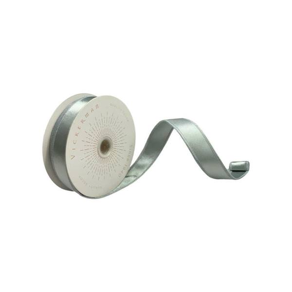 1" x 10Yd Silver Satin Christmas Ribbon