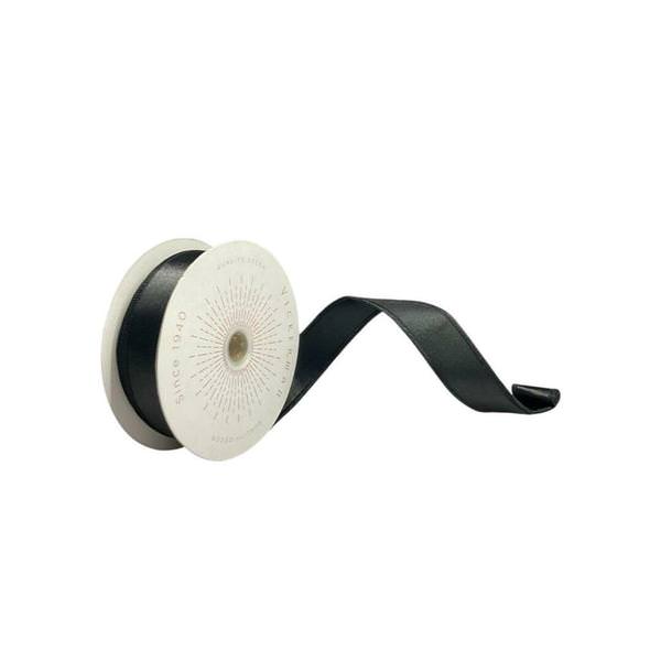 1" x 10Yd Black Satin Christmas Ribbon