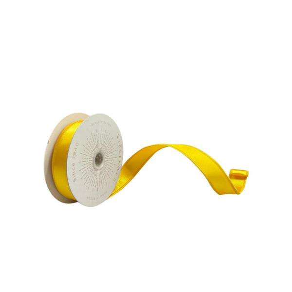 1" x 10Yd Yellow Satin Christmas Ribbon