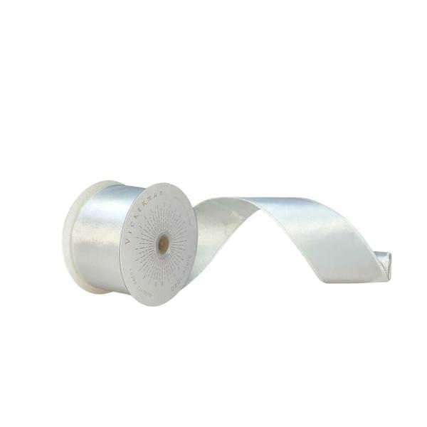 2.5" x 10Yd White Satin Christmas Ribbon