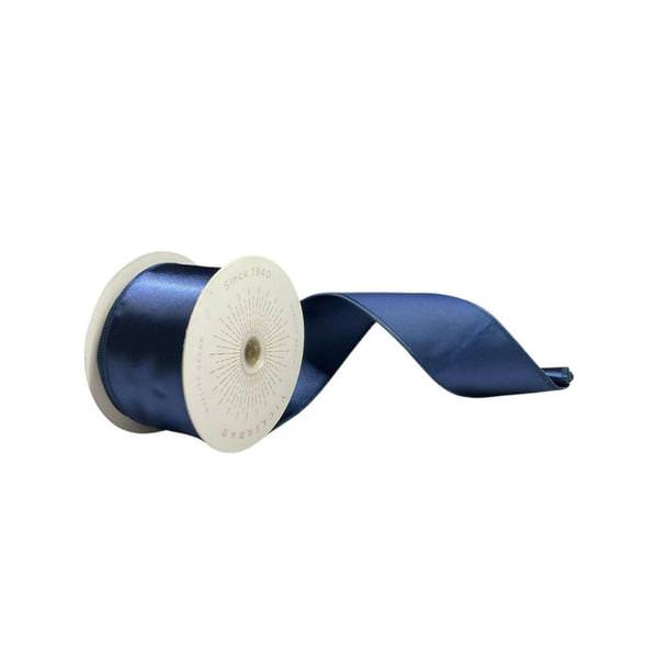 2.5" x 10Yd Midnight Blue Satin Christmas Ribbon