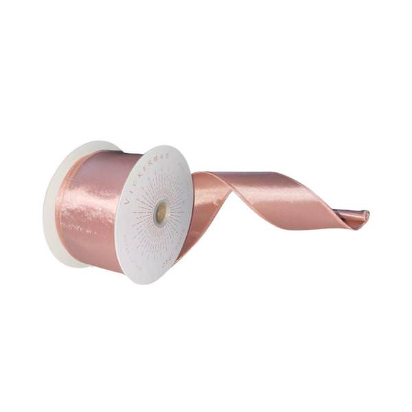 2.5" x 10Yd Rose Gold Satin Christmas Ribbon