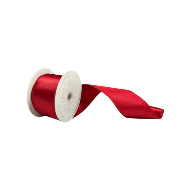 2.5" x 10Yd Crimson Satin Christmas Ribbon