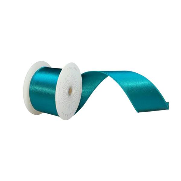 2.5" x 10Yd Sea Blue Satin Christmas Ribbon