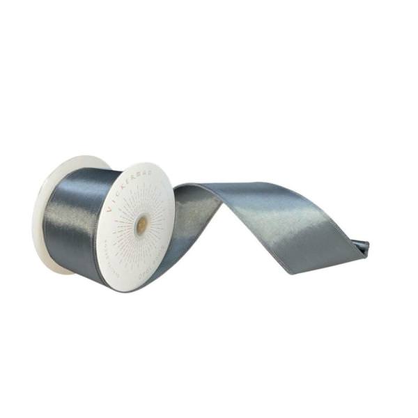 2.5" x 10Yd Pewter Satin Christmas Ribbon